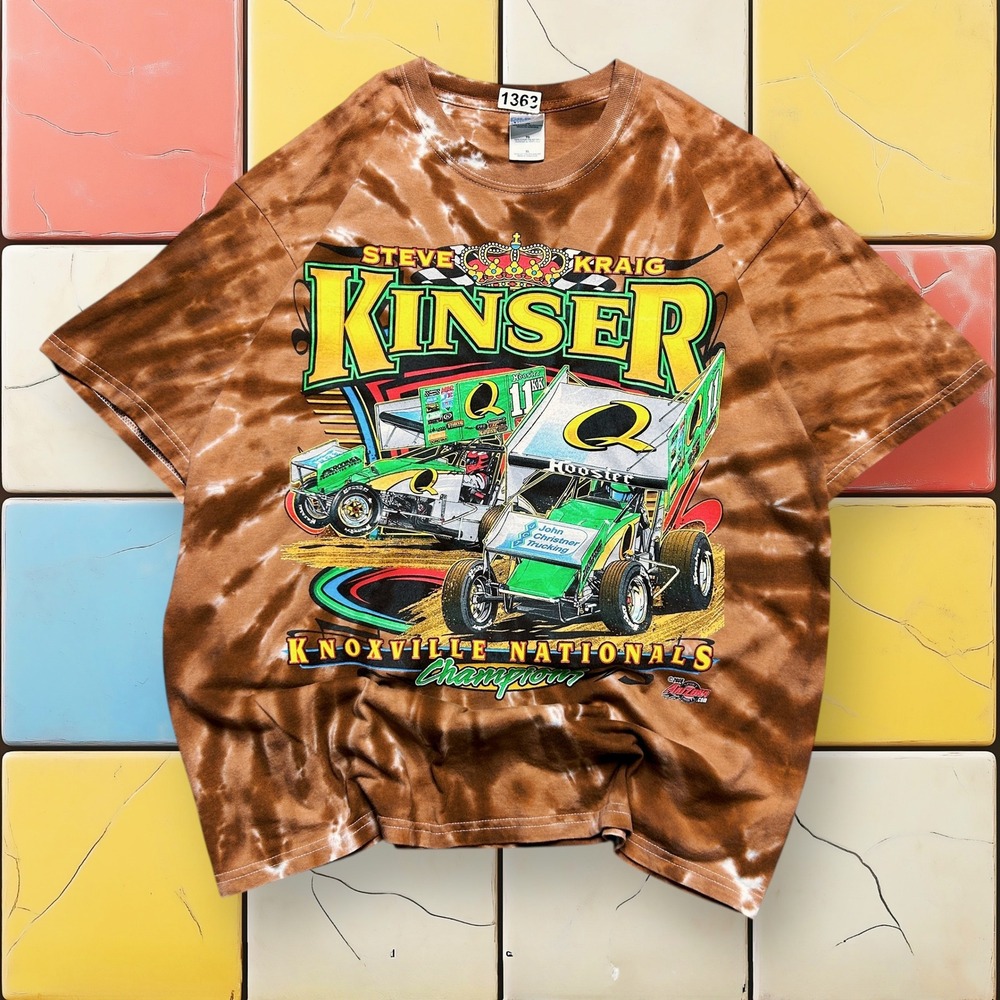 VTG Steve Kinser Racing Tee Men XL Knoxville Nationals Champions Tie Dye 2006